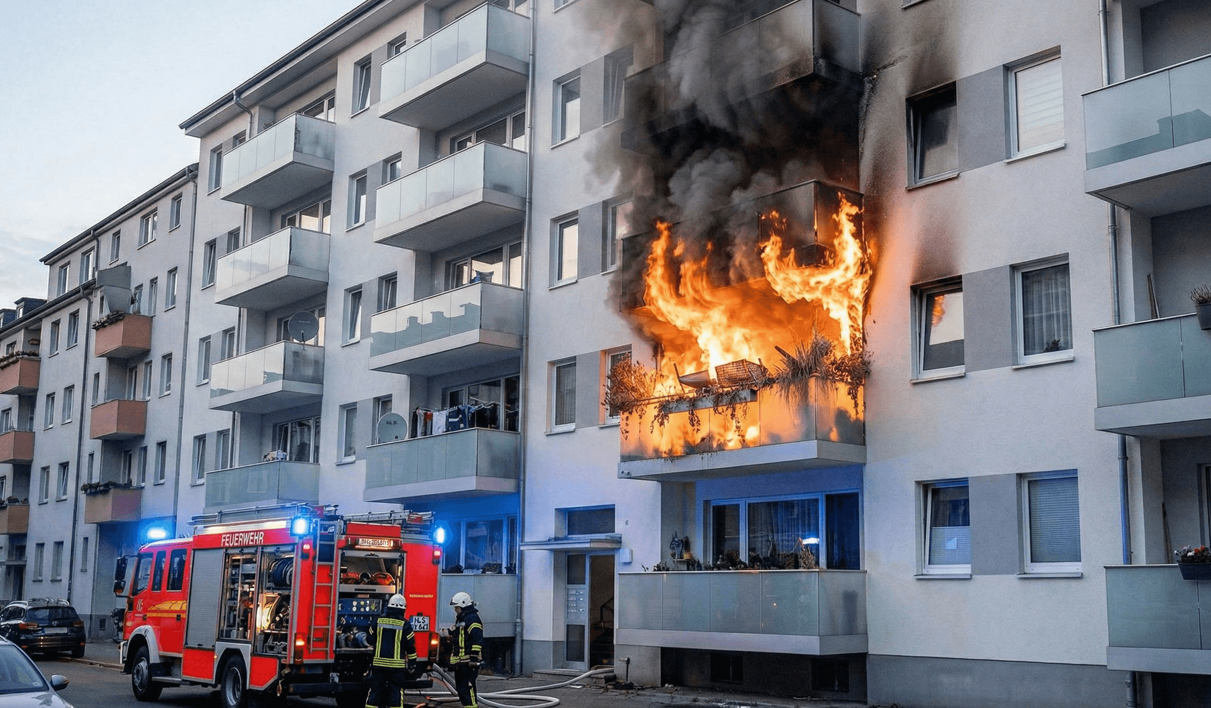 Brennender Balkon